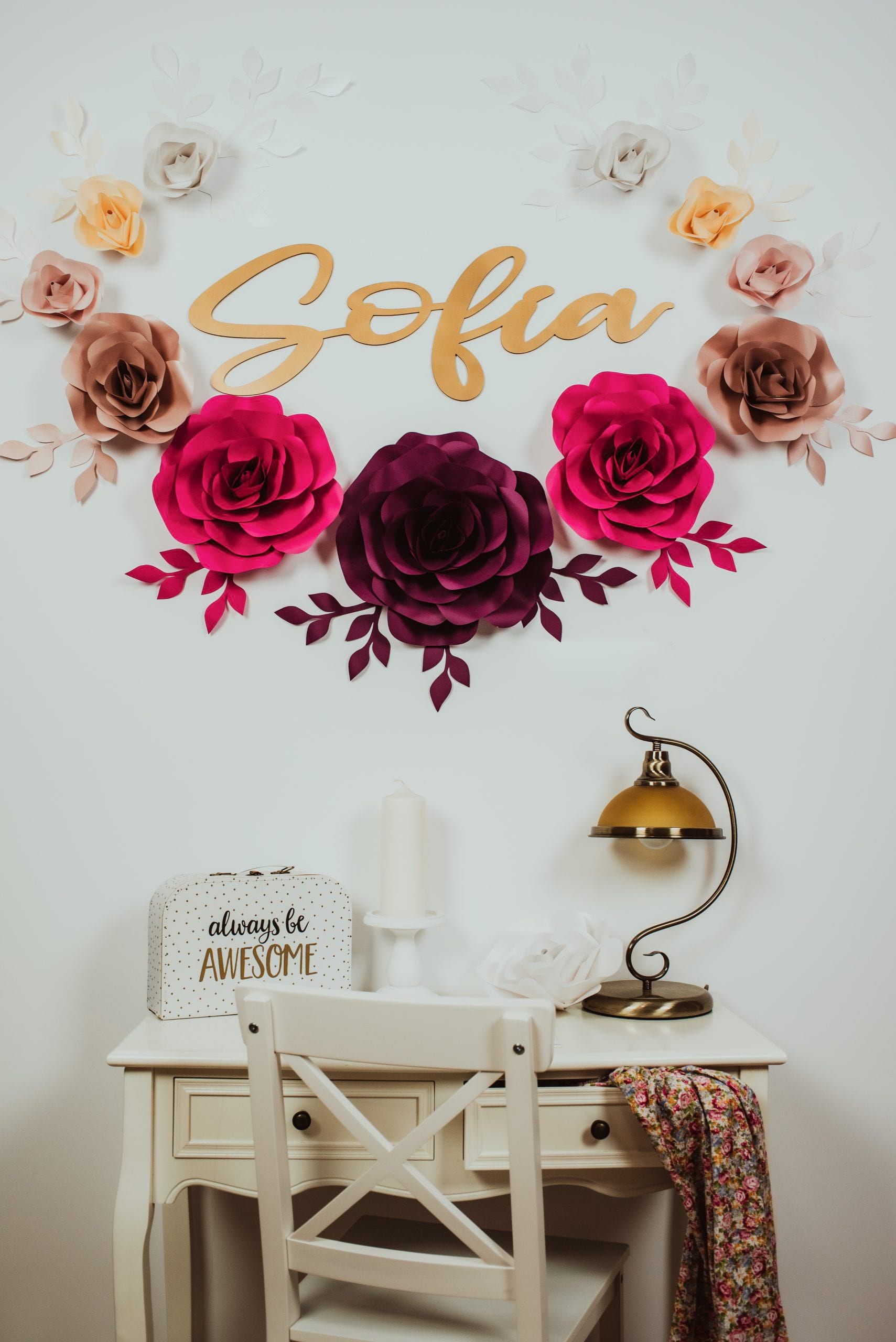 FLORI DECORATIVE PENTRU PERETE Infrumuseteaza si inveseleste casa, camera copilului, biroul, salonul, spatiul personal si ofera un aer de prospetime. Sunt realizate din carton premium, colorat si cu sidef( dupa caz) si sunt foarte usor de intretinut Flovers Events