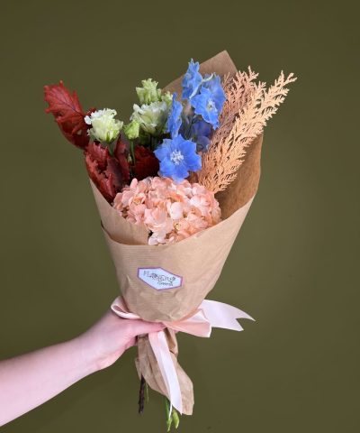Buchet cu hortensie peach